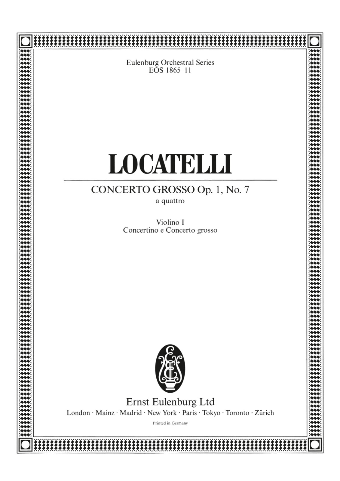 EOS 1865-15 - Concerto grosso “a cinque” in F major Op. 1/7 - Cover