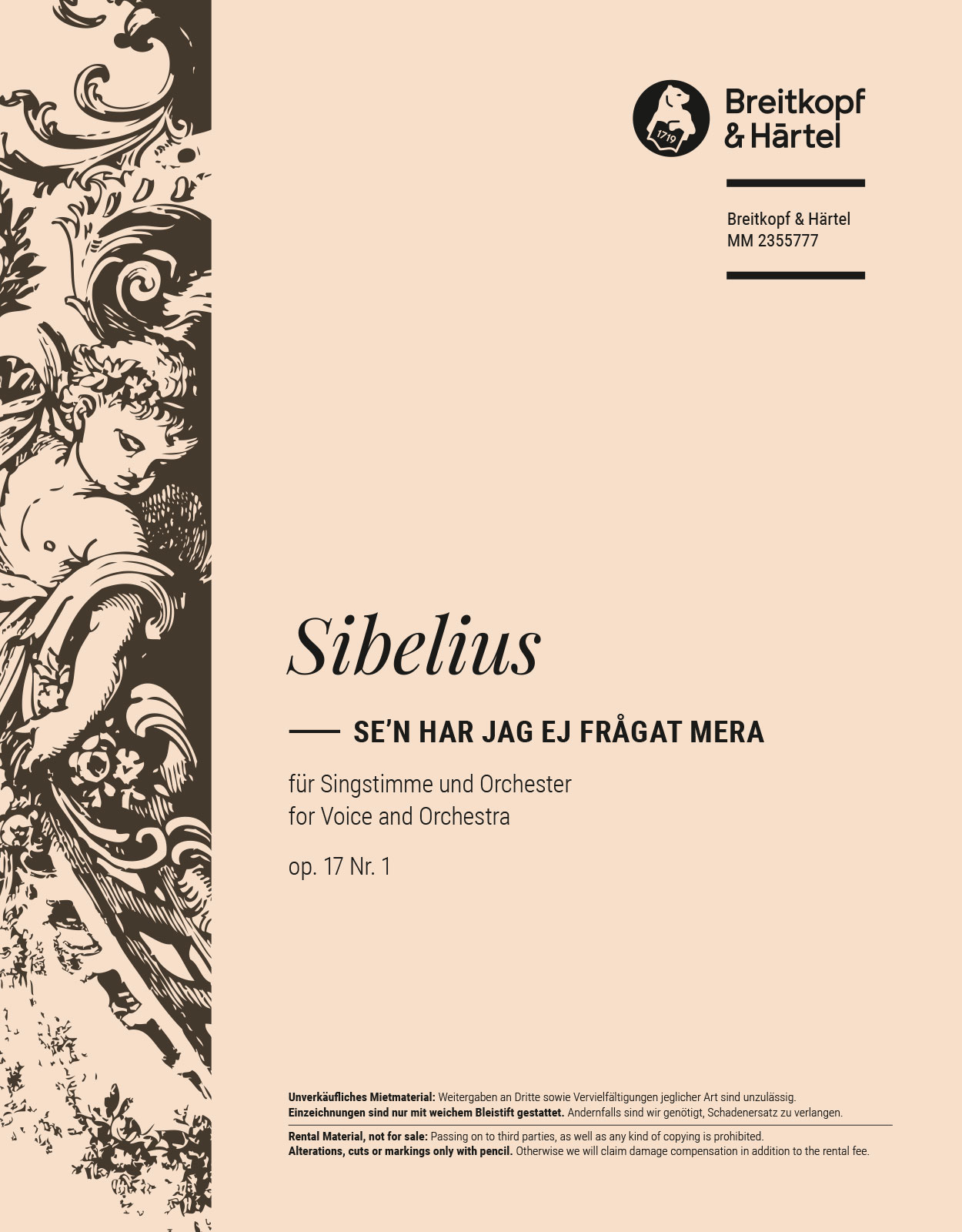 Jean Sibelius - Se’n har jag ej frågat mera op. 17/1 - Cover