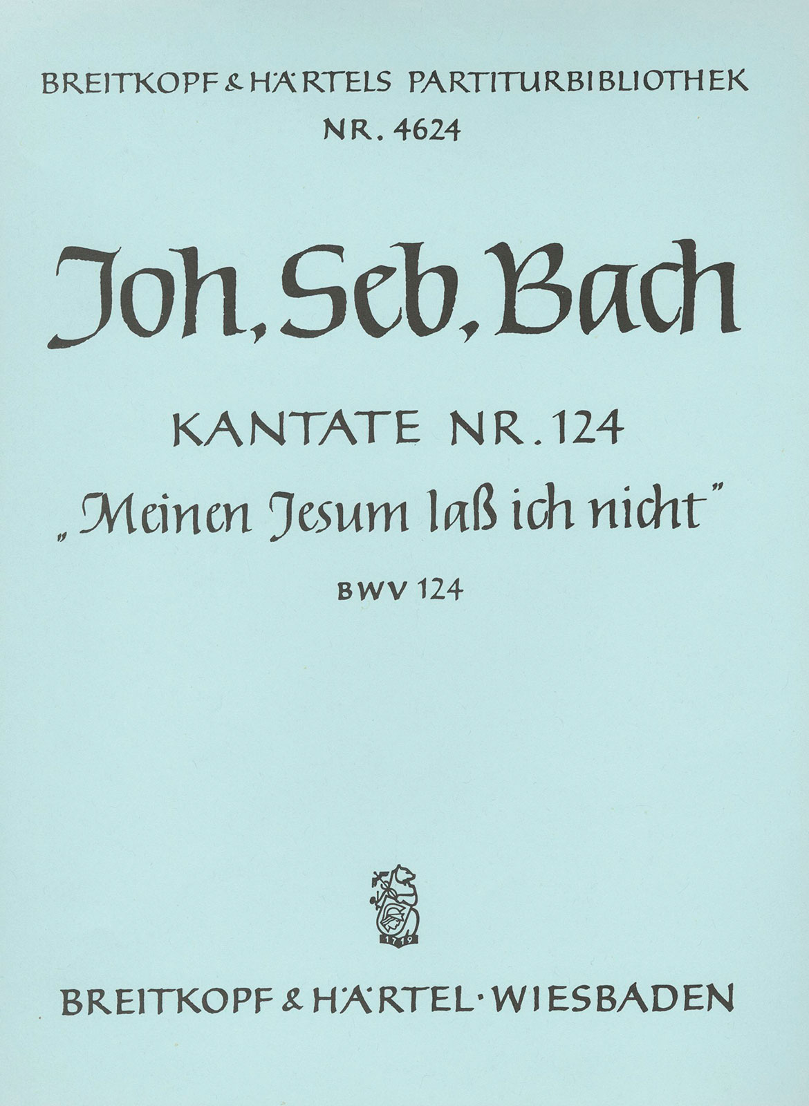 PB 4624 - Cantata BWV 124 “To my Jesus do I cling” - Cover