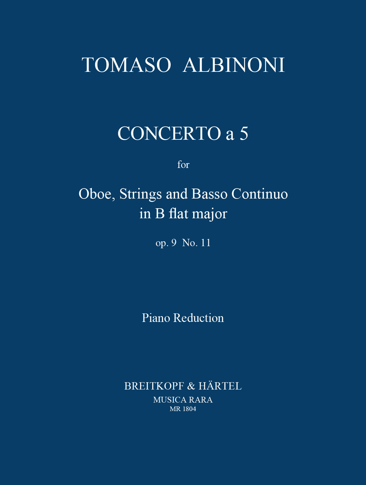 Tomaso Albinoni - Concerto a 5 in B op. 9/11 - Cover