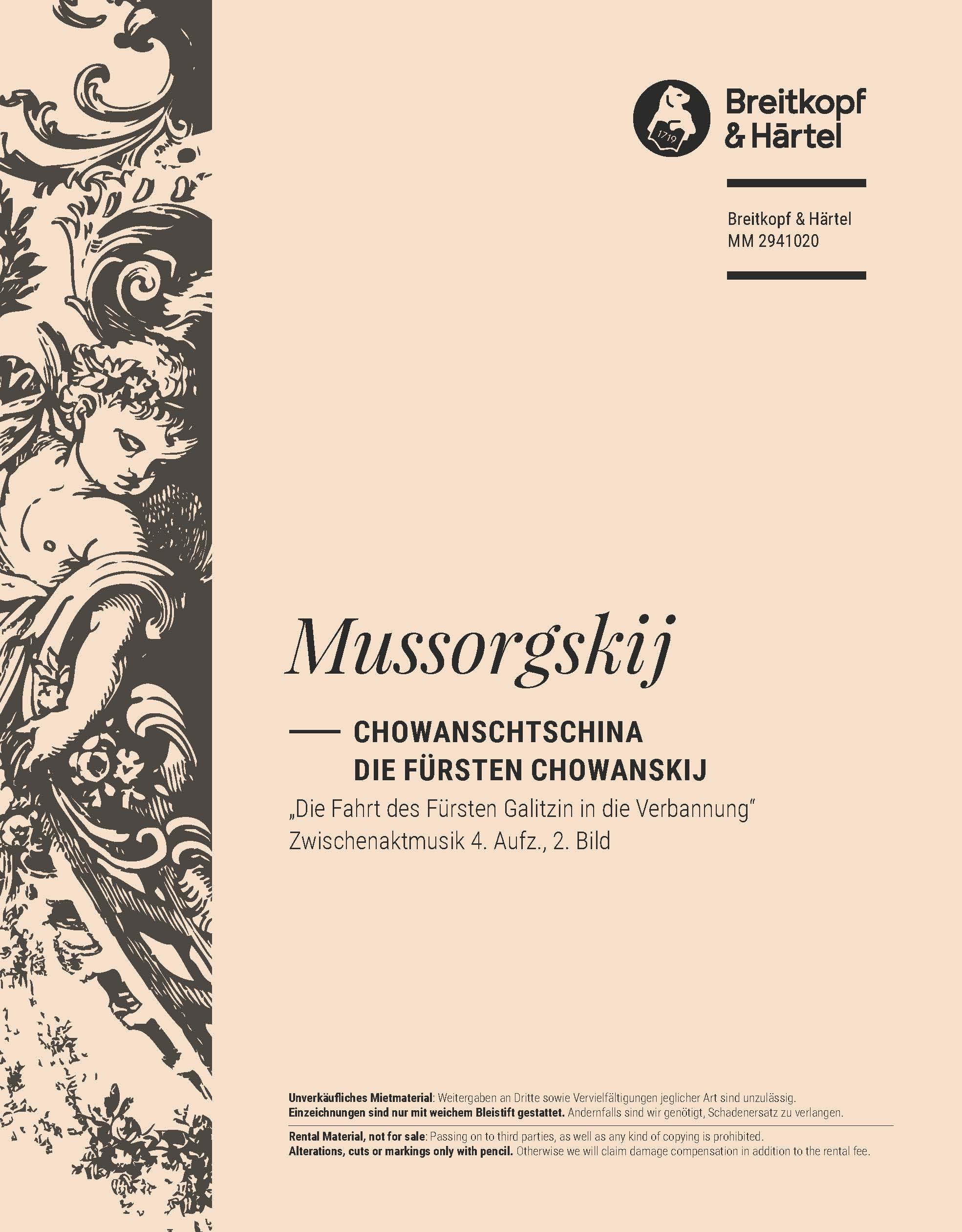 MM 2941020 - Chowanschtschina / The Princes Khovansky - Cover