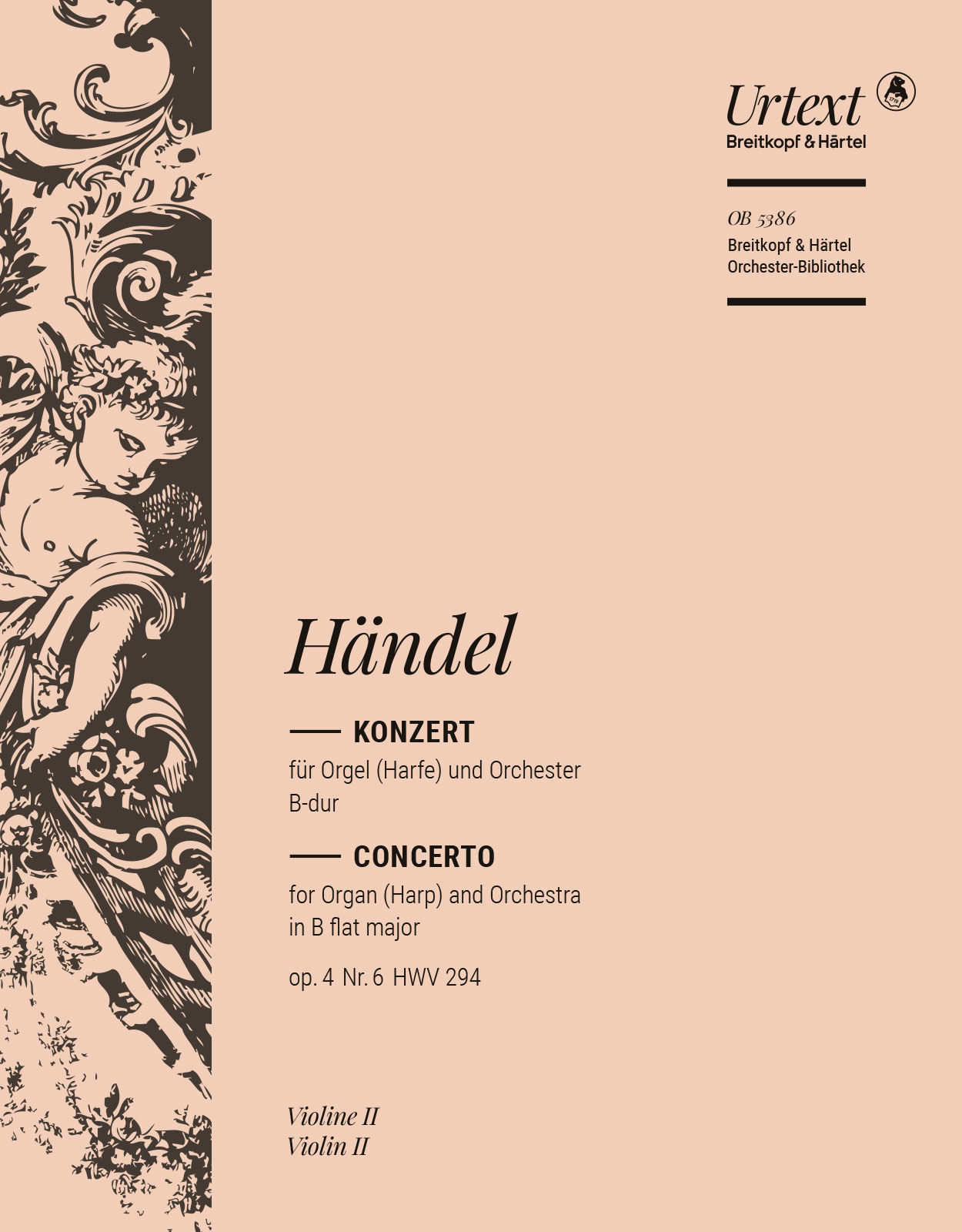 OB 5386-16 - Organ Concerto (No. 6) in B flat major Op. 4/6 HWV 294 - Cover