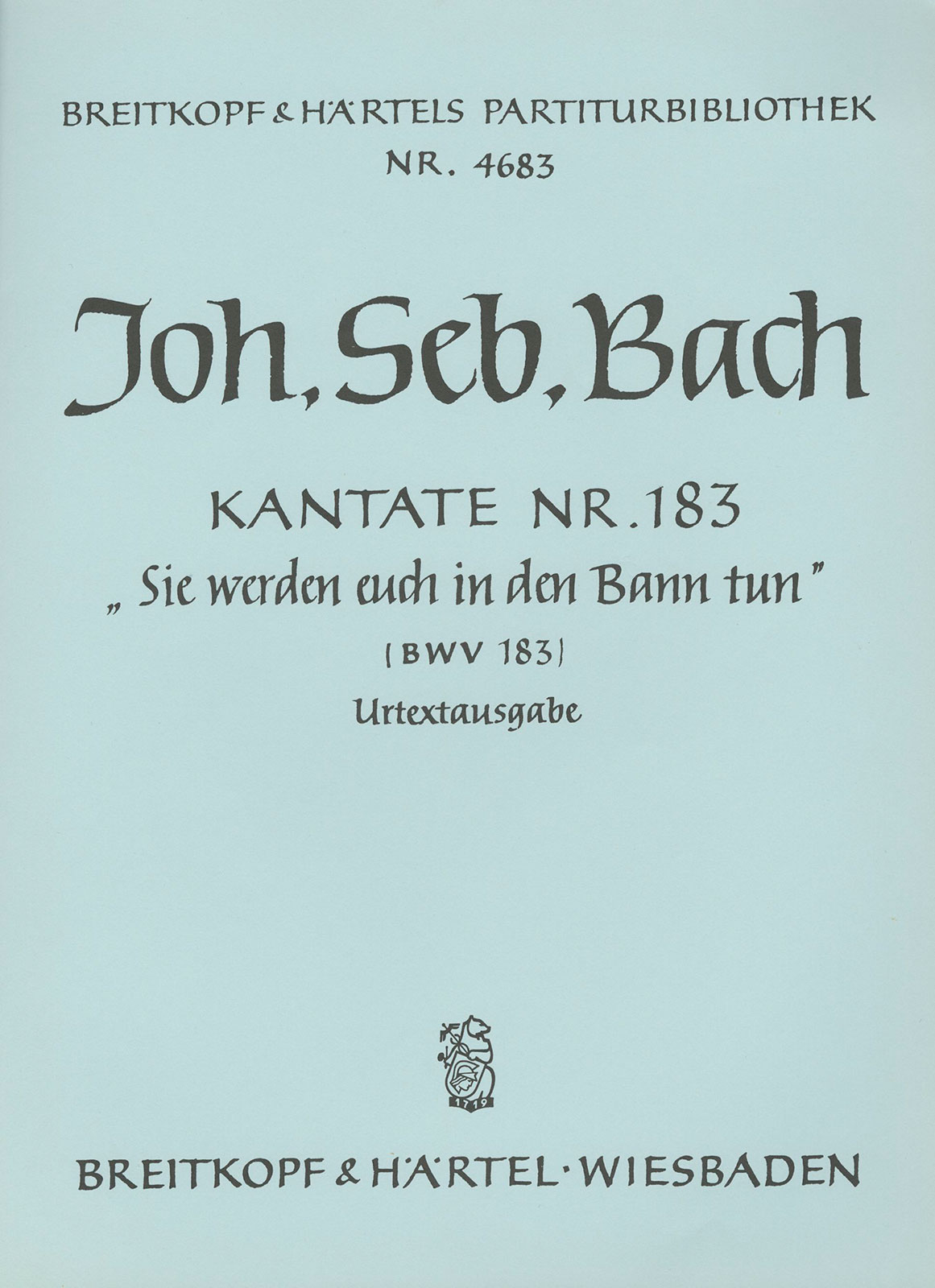 PB 4683 - Kantate BWV 183 „Sie werden euch in den Bann tun“ - Cover