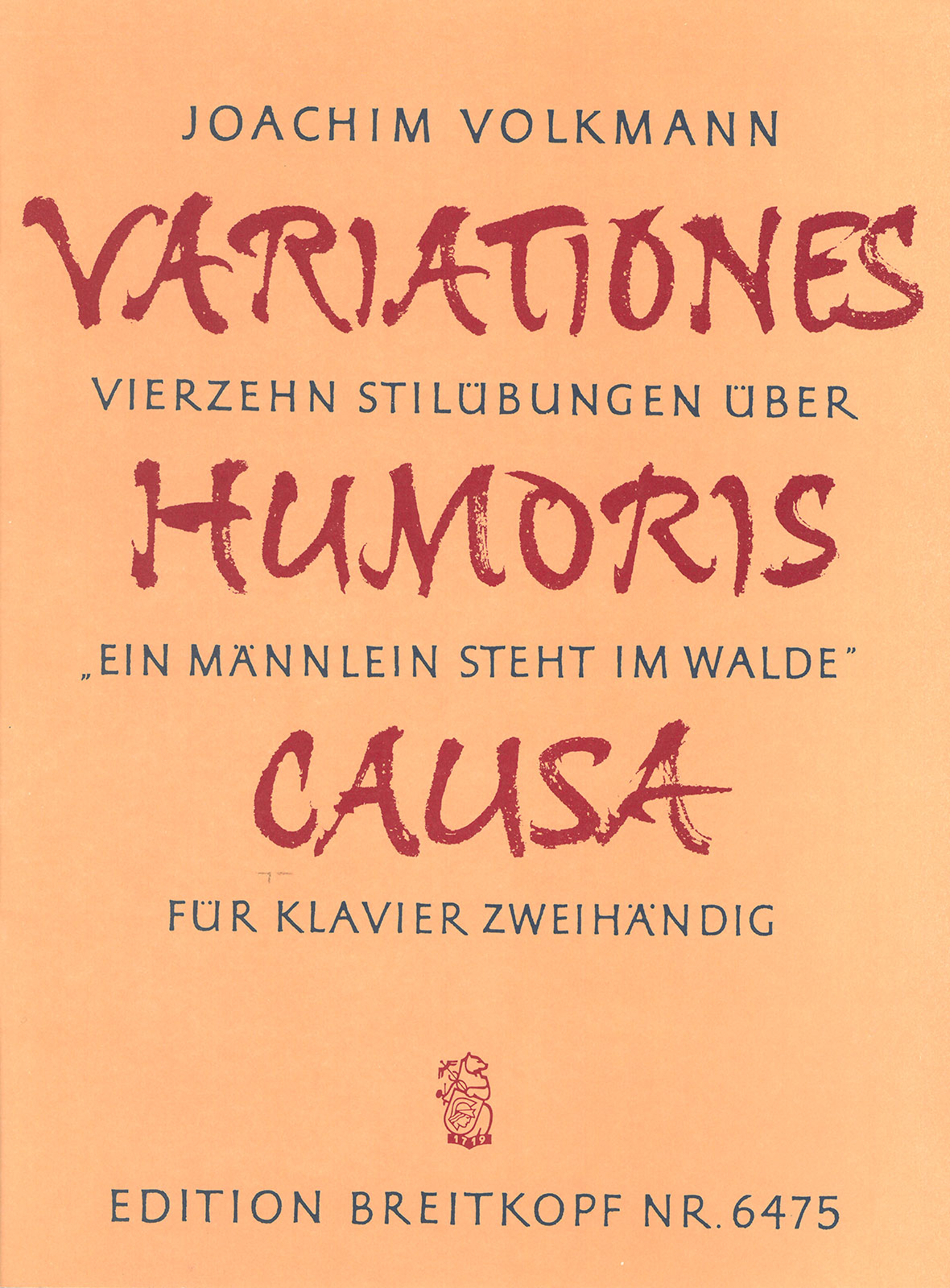 Joachim Volkmann - Variationes humoris causa - Cover