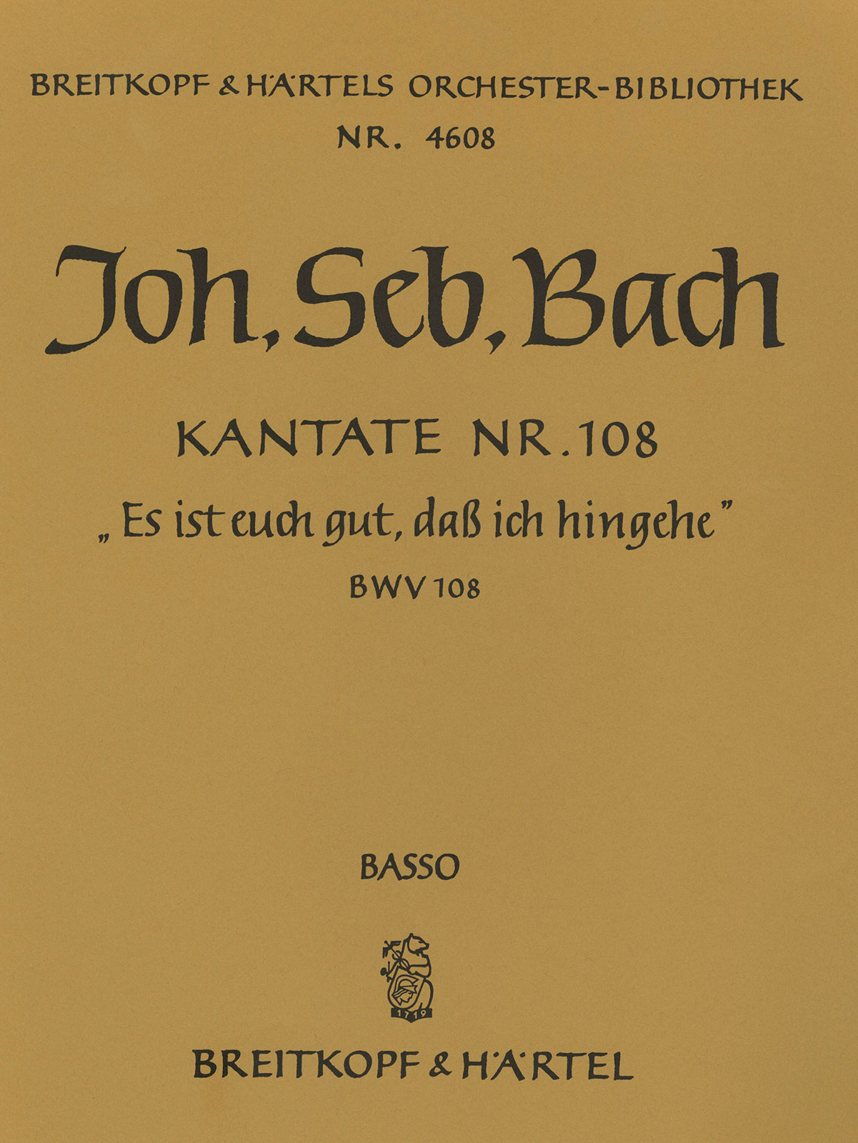 OB 4608-26 - Kantate BWV 108 „Es ist euch gut, dass ich hingehe“ - Cover