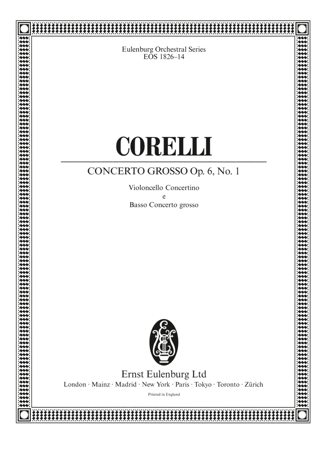 EOS 1826-26 - Concerto grosso op. 6 Nr. 1 D-dur - Cover