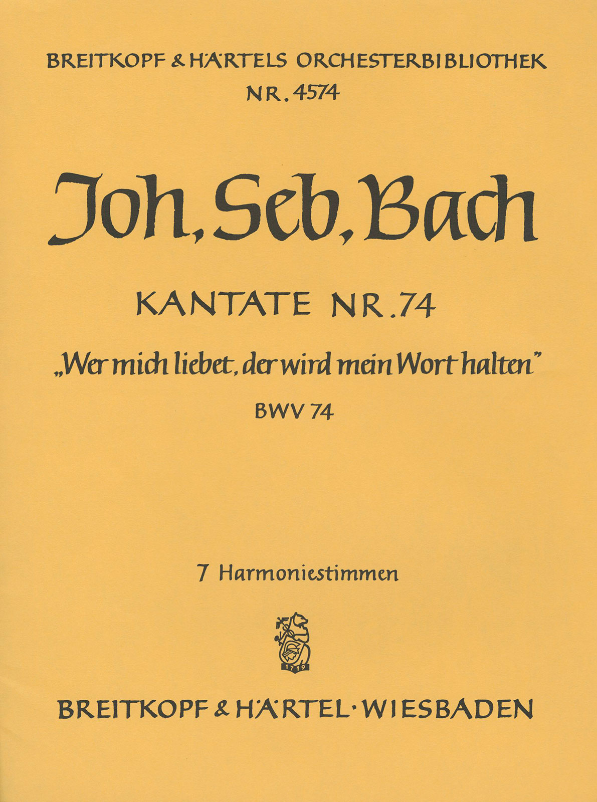 OB 4574-30 - Kantate BWV 74 „Wer mich liebet, der wird mein Wort halten“ - Cover