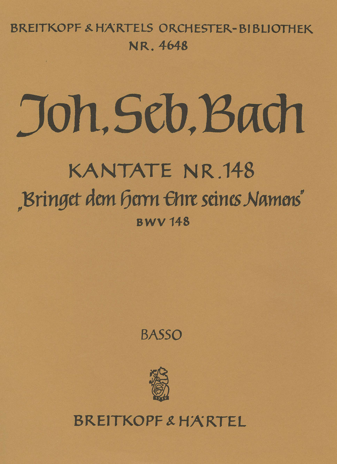 OB 4648-26 - Cantata BWV 148 “Bring ye to God honour due unto Him” - Cover