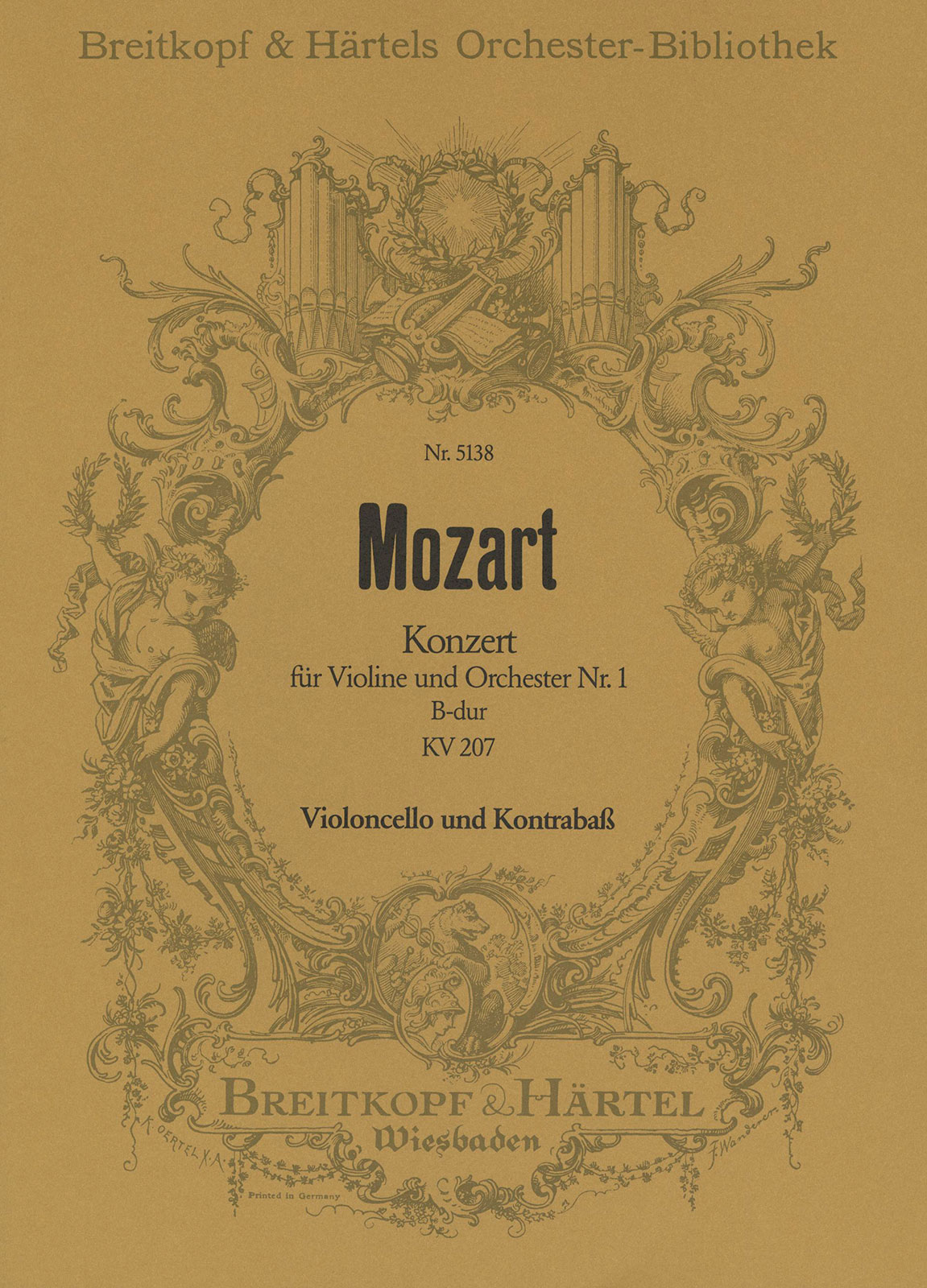 OB 5138-26 - Violin Concerto [No. 1] in B flat major K. 207 - Cover