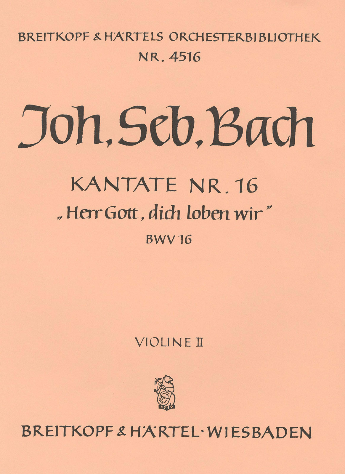 OB 4516-16 - Cantata BWV 16 “Herr Gott, dich loben wir” - Cover