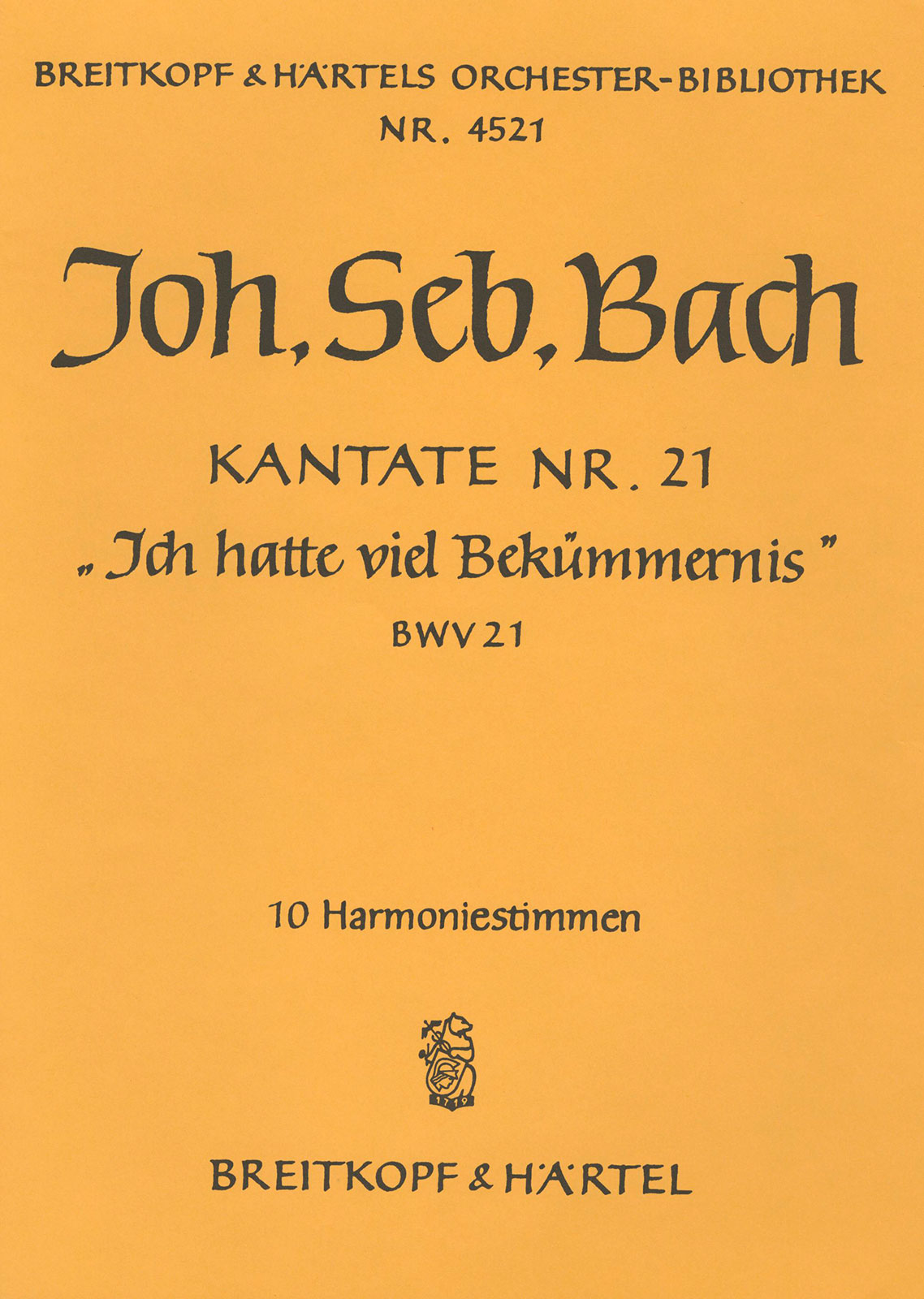 OB 4521-30 - Kantate BWV 21 „Ich hatte viel Bekümmernis“ - Cover