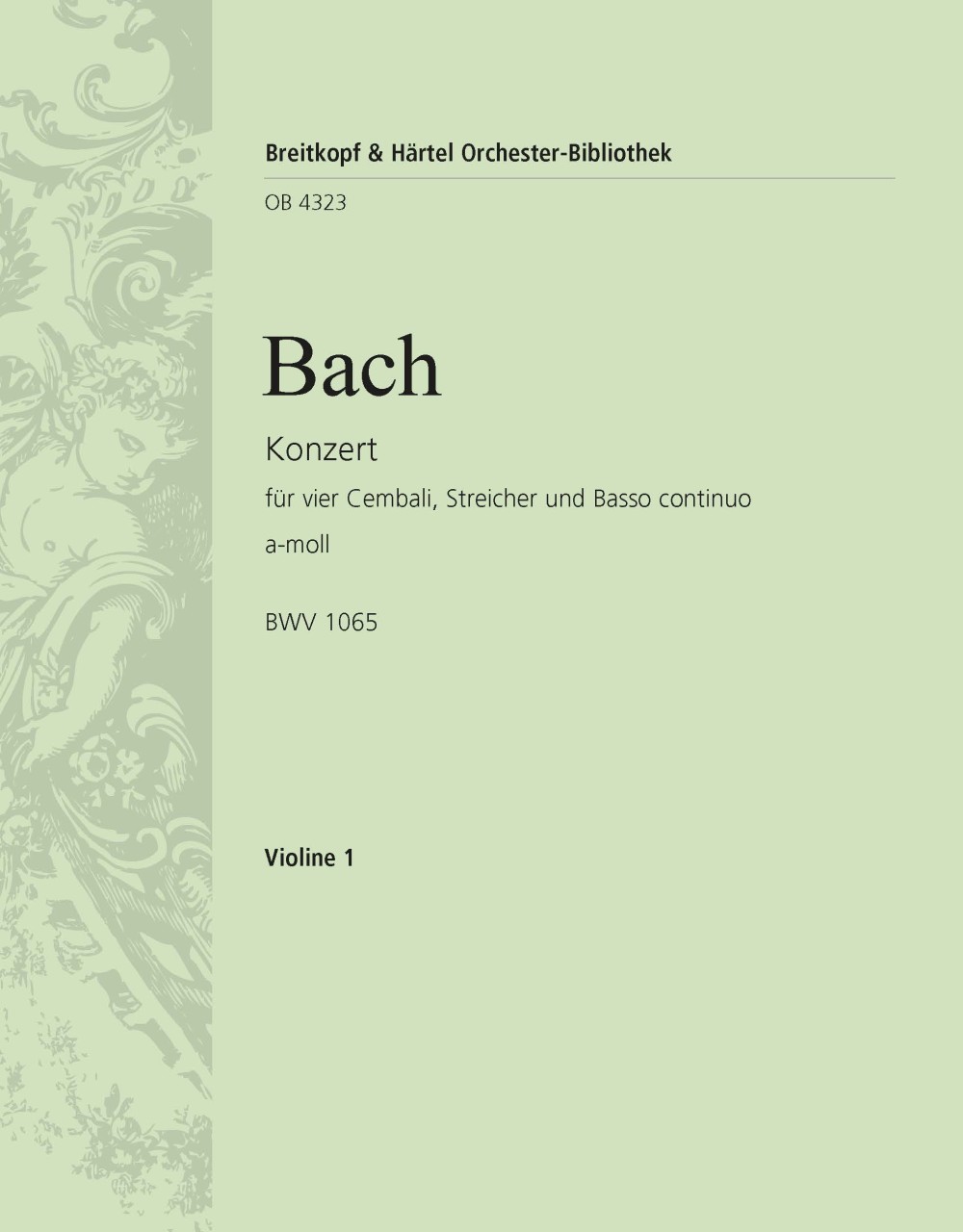 OB 4323-15 - Harpsichord Concerto in A minor BWV 1065 - Cover