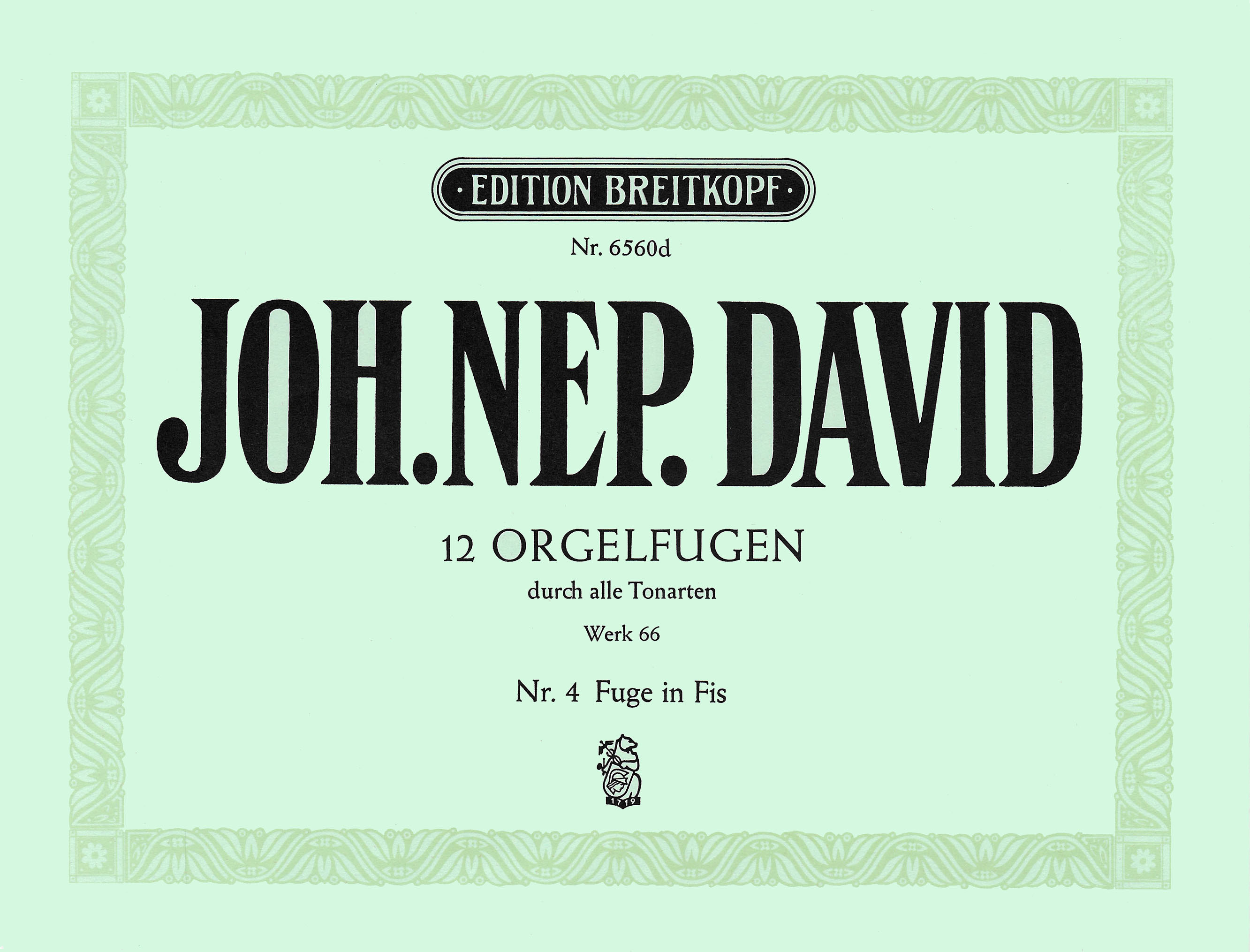 EB 6958 - 12 Orgelfugen durch alle Tonarten Werk 66 - Cover