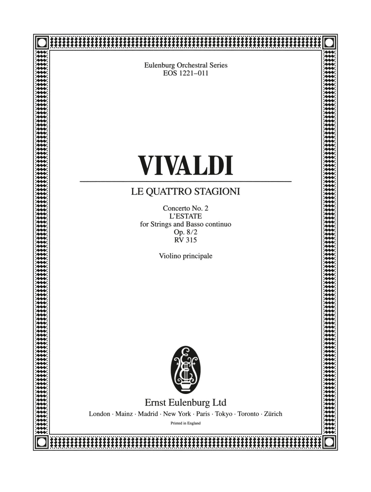 EOS 1221-03 - Le quattro stagioni (Die vier Jahreszeiten) op. 8/2 RV 315 - Cover