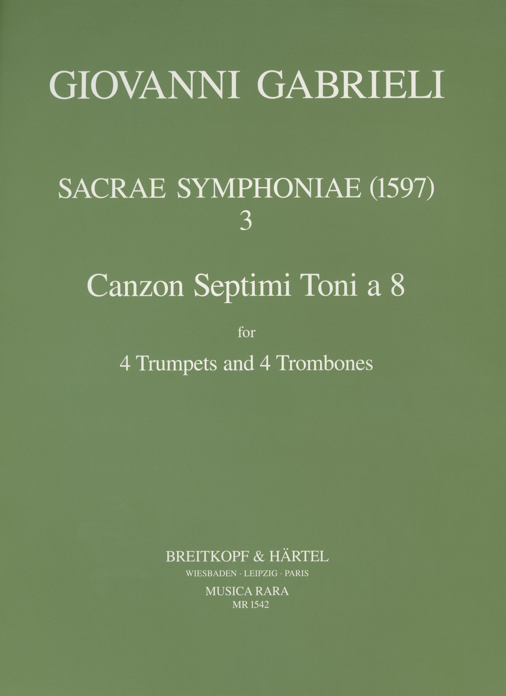 Giovanni Gabrieli - Sacrae Symphoniae (1597) - Cover