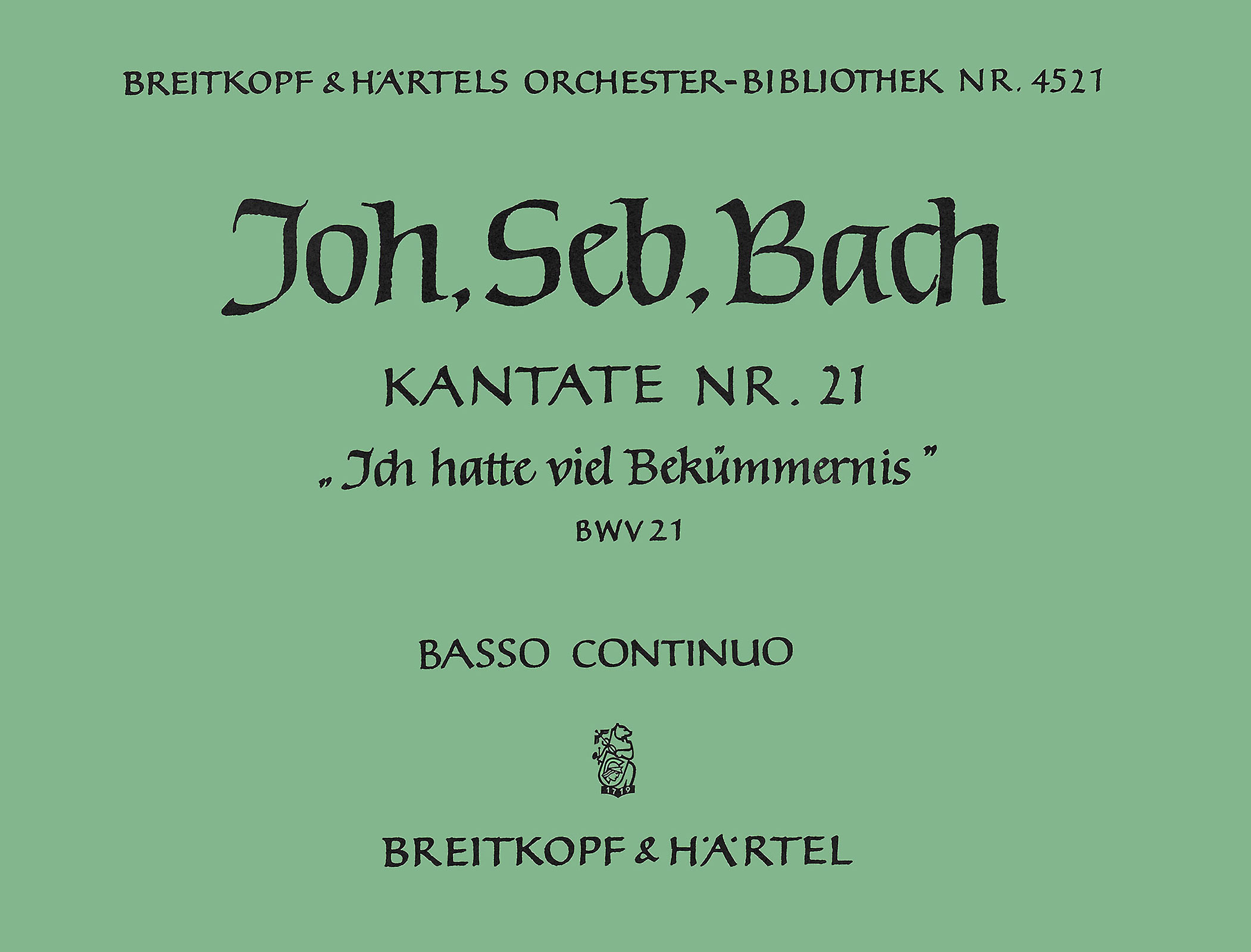 OB 4521-11 - Kantate BWV 21 „Ich hatte viel Bekümmernis“ - Cover