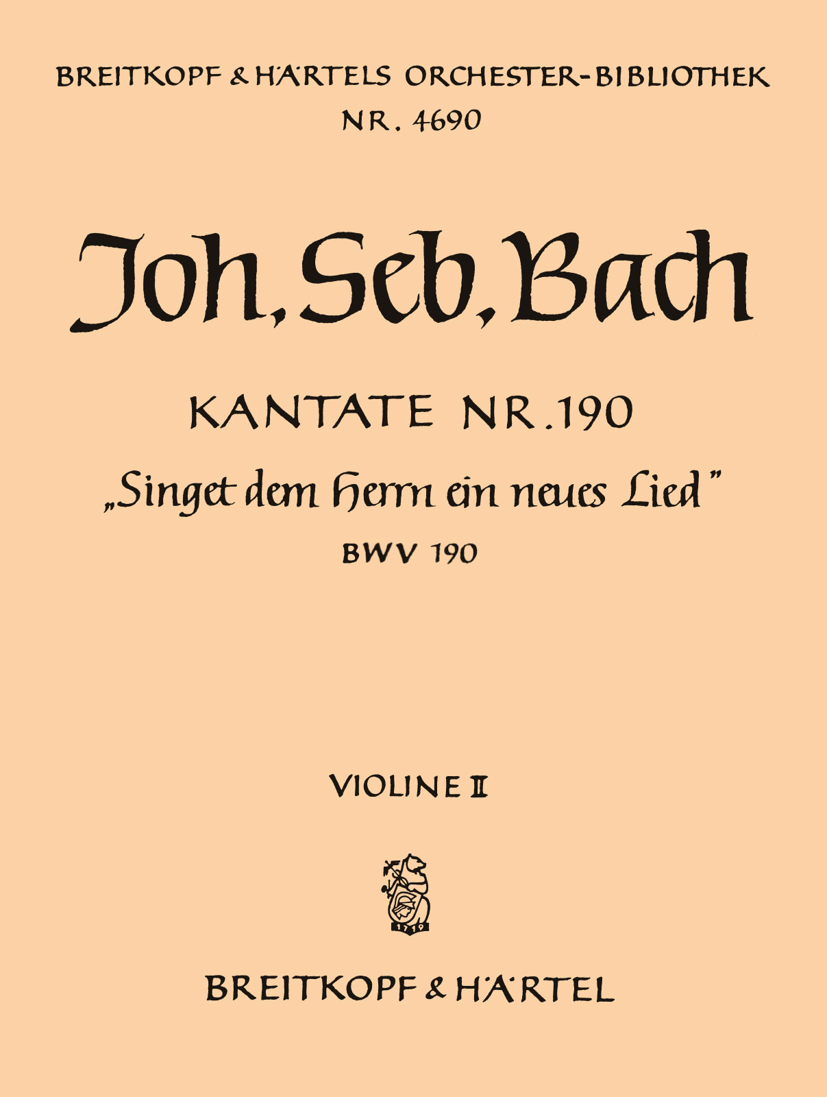 OB 4690-16 - Cantata BWV 190 “Singet dem Herrn ein neues Lied” - Cover