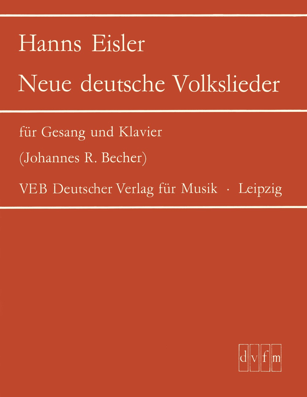 Hanns Eisler - Neue deutsche Volkslieder - Cover