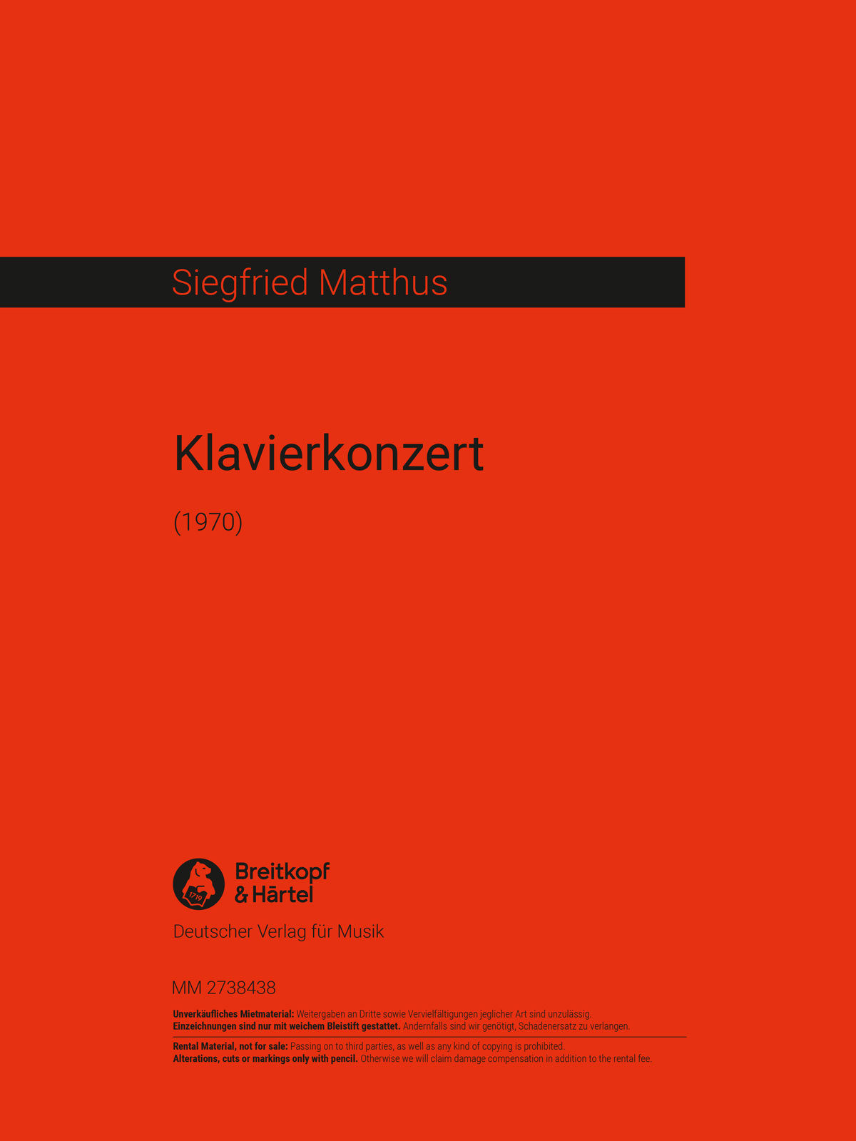 Siegfried Matthus - Klavierkonzert - Cover
