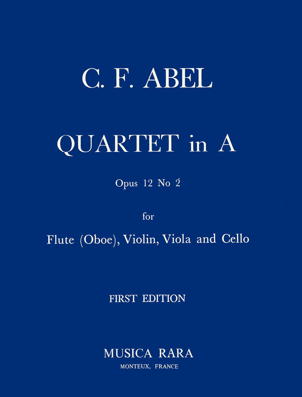 Carl Friedrich Abel - Quartett in A-dur op. 12/2 - Cover