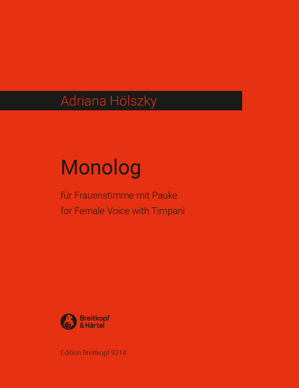 Adriana Hölszky - Monolog - Cover