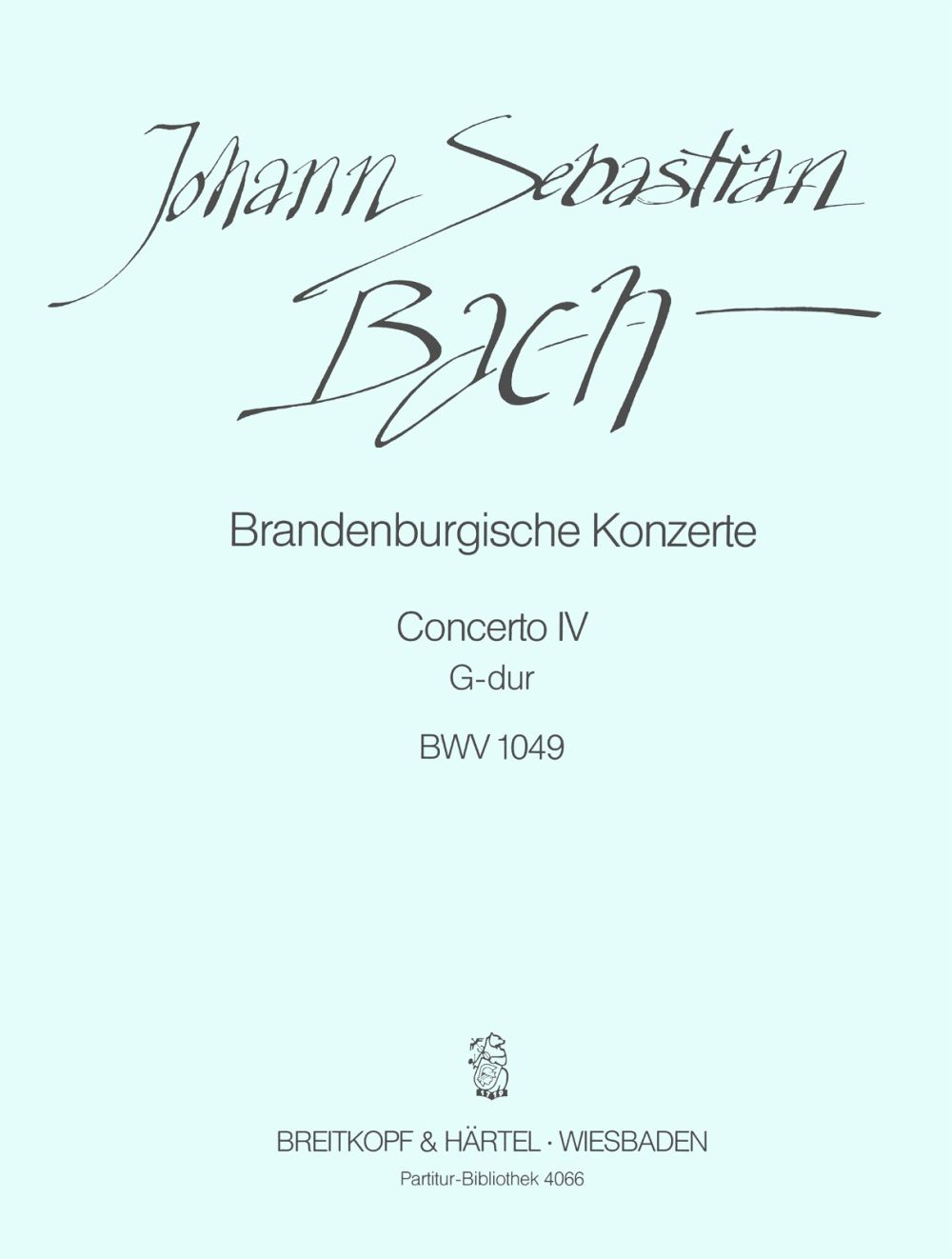 PB 4066 - Brandenburg Concerto No. 4 in G major BWV 1049 - Cover