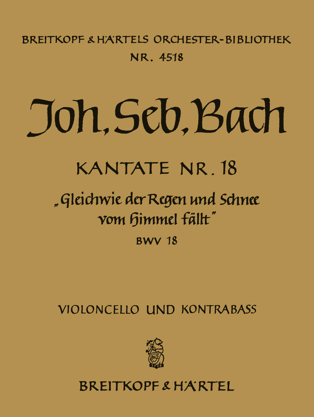 OB 4518-26 - Cantata BWV 18 “For as the rain cometh down” - Cover