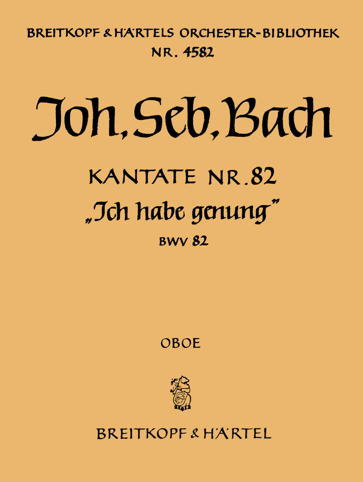 OB 4582-30 - Kantate BWV 82 „Ich habe genung“ - Cover