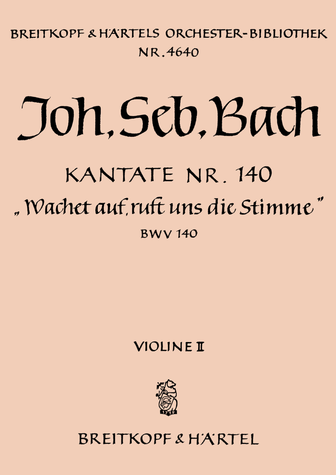 OB 4640-16 - Kantate BWV 140 „Wachet auf, ruft uns die Stimme“ - Cover
