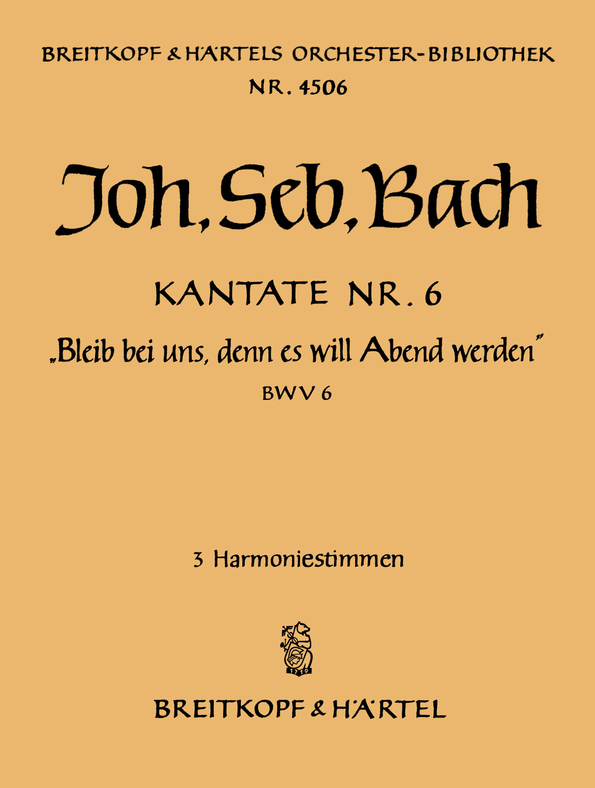 OB 4506-30 - Cantata BWV 6 “Stay with us, the evening approaches” - Cover