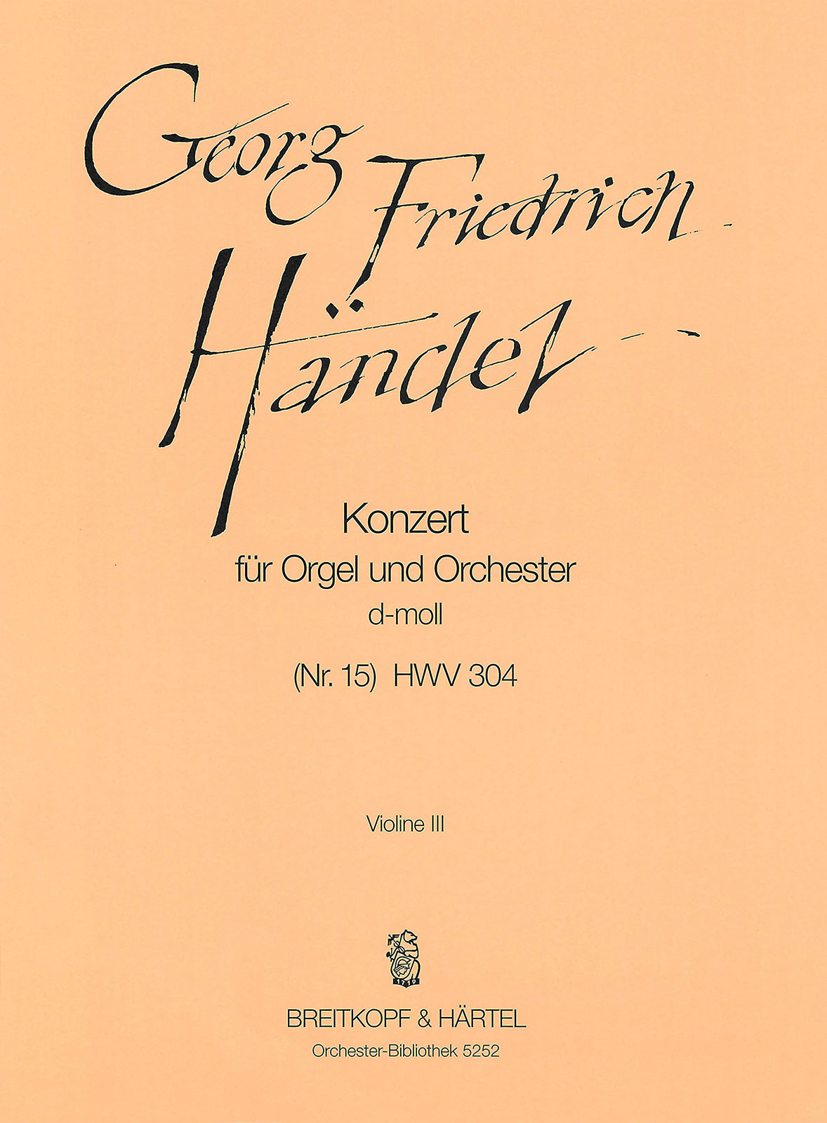OB 5252-17 - Orgelkonzert (Nr. 15) d-moll HWV 304 - Cover