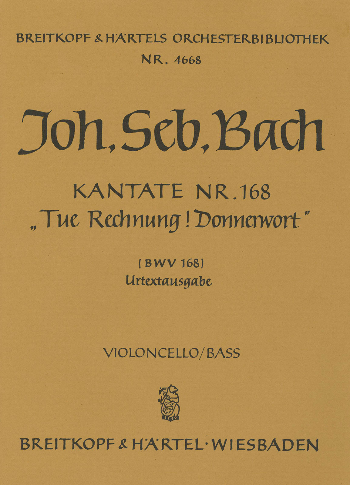 OB 4668-26 - Cantata BWV 168 “Tue Rechnung! Donnerwort” - Cover
