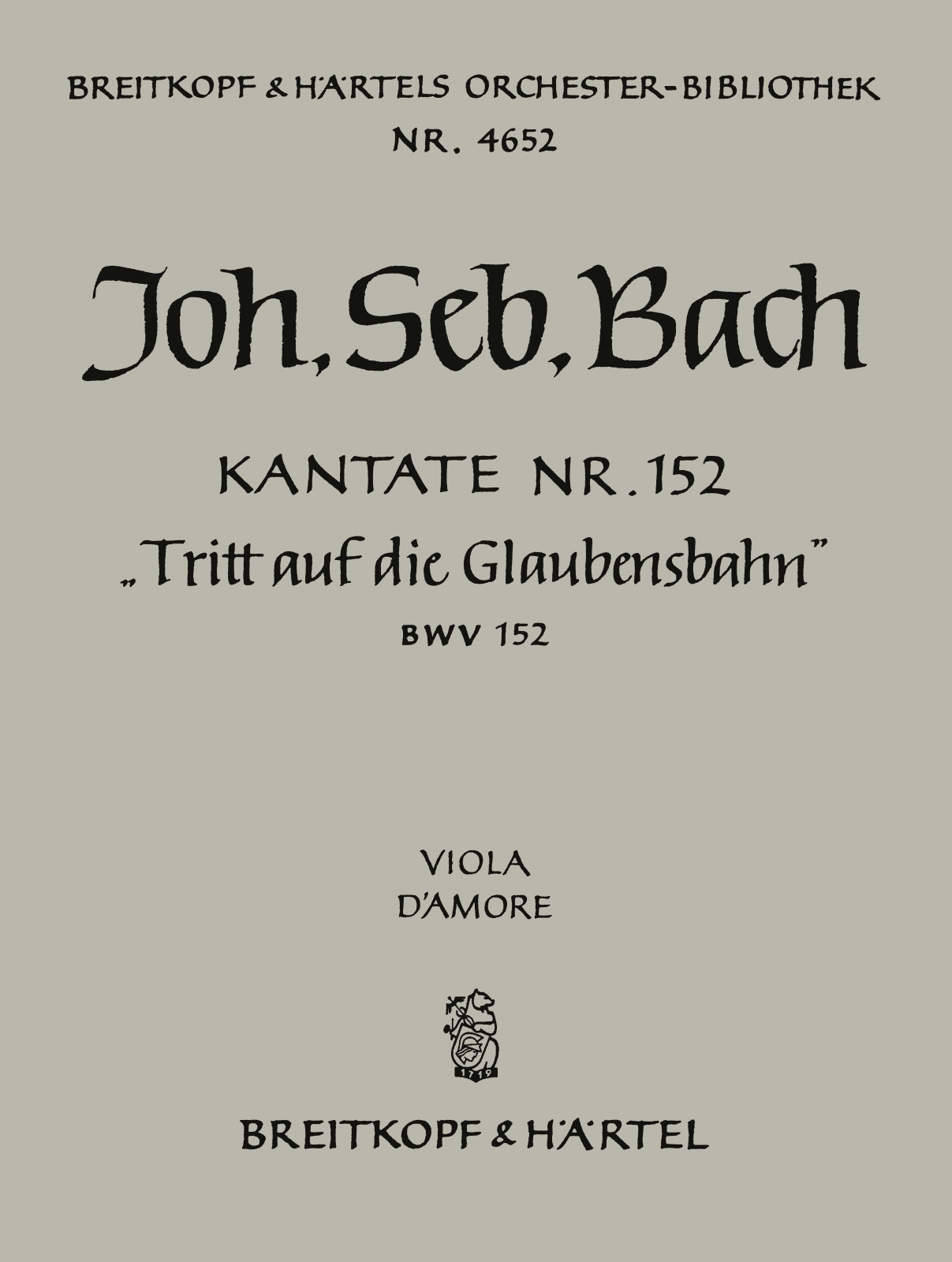 OB 4652-19 - Cantata BWV 152 “Walk in the way of Faith” - Cover