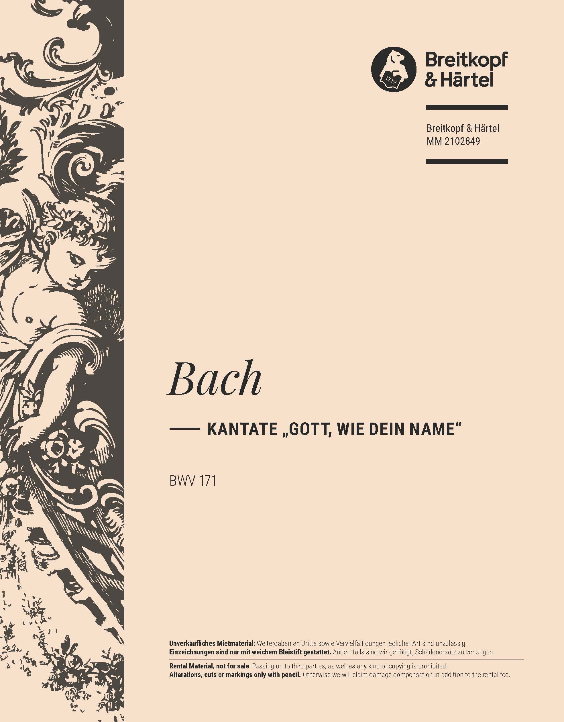 MM 2102849 - Cantata BWV 171 “Lord, as Thy name is, so Thy praise resounds” - Cover