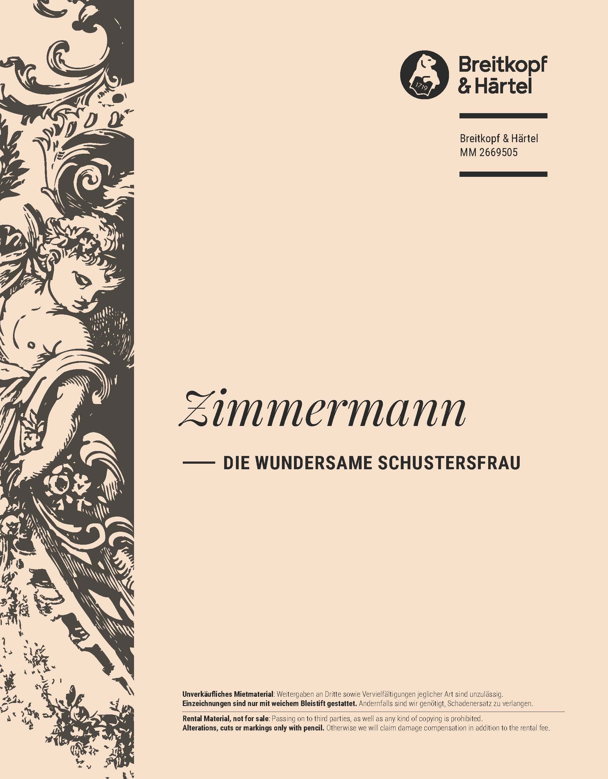 Udo Zimmermann - Die wundersame Schustersfrau - Cover