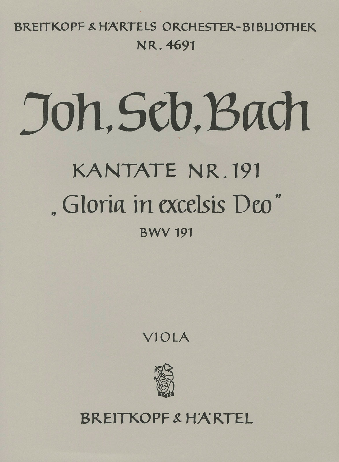 OB 4691-19 - Kantate BWV 191 „Gloria in excelsis Deo“ - Cover