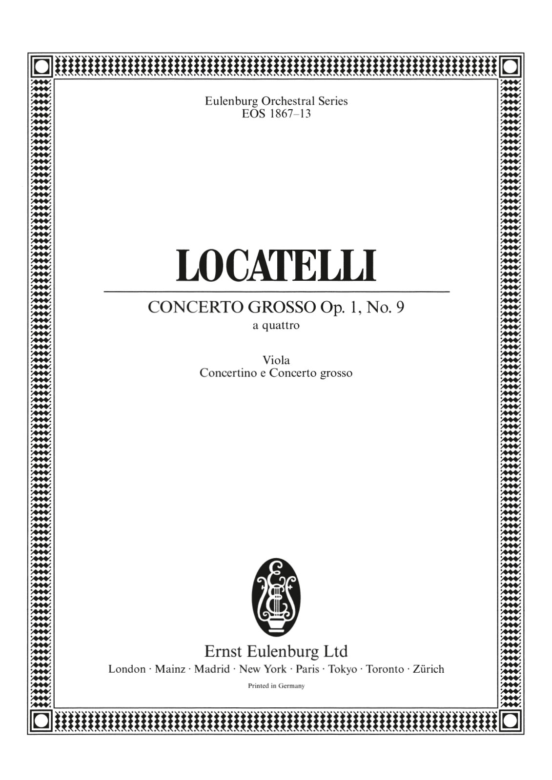EOS 1867-19 - Concerto grosso „a quattro“ D-dur op. 1/9 - Cover