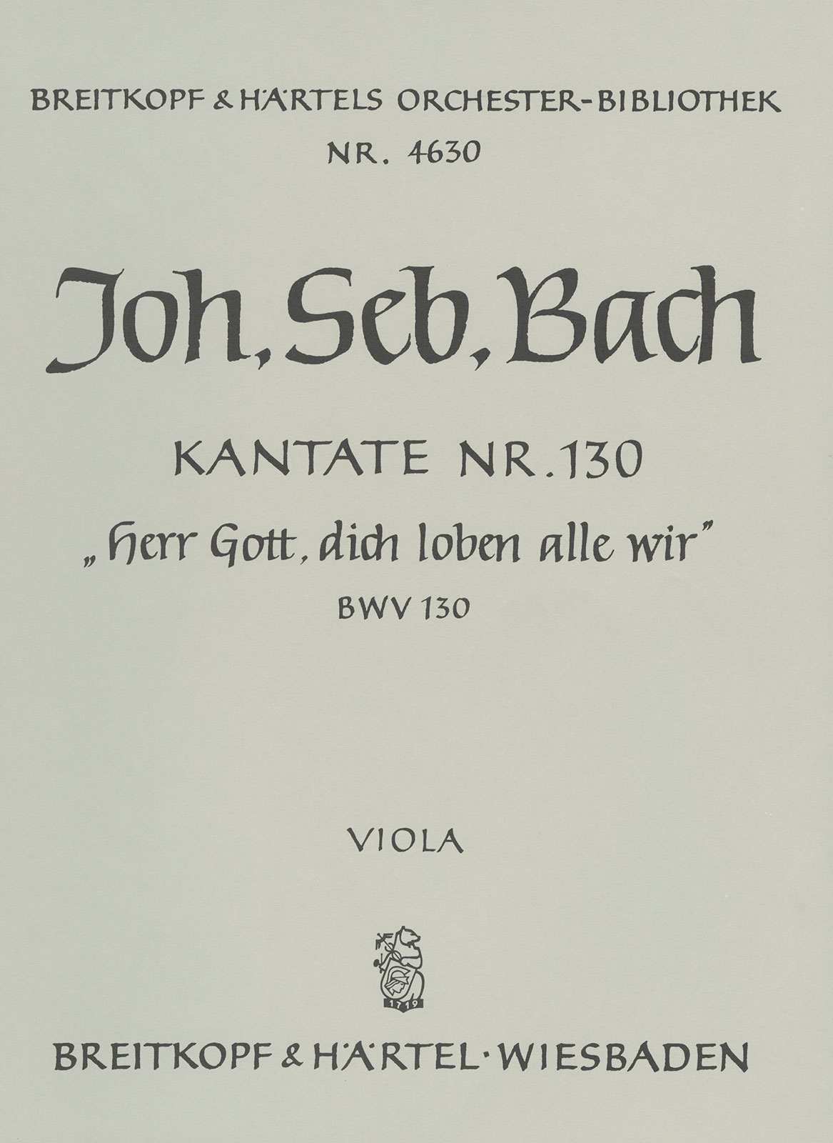 OB 4630-19 - Cantata BWV 130 “Lord God, before Thy Feet we fall” - Cover