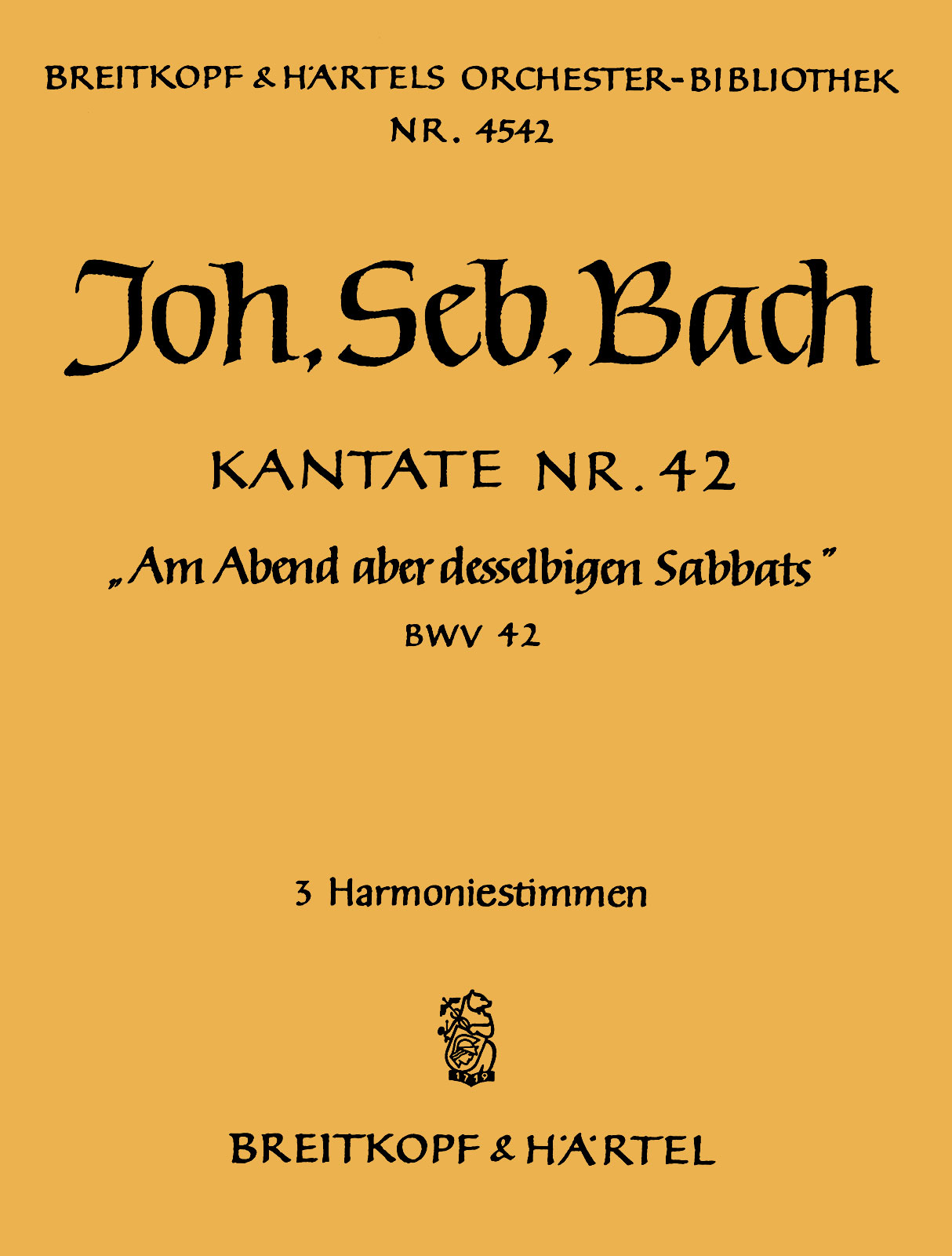 OB 4542-30 - Kantate BWV 42 „Am Abend aber desselbigen Sabbats“ - Cover