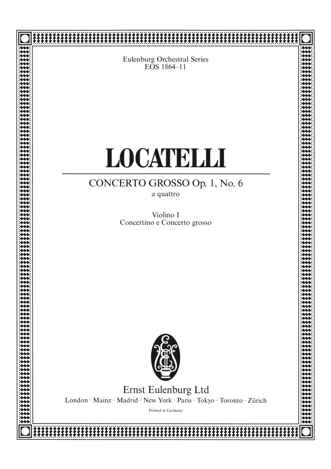 EOS 1864-15 - Concerto grosso “a quattro” in C minor Op. 1/6 - Cover