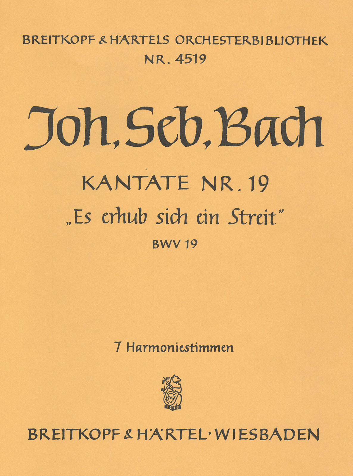 OB 4519-30 - Cantata BWV 19 “There uprose a fierce strife” - Cover