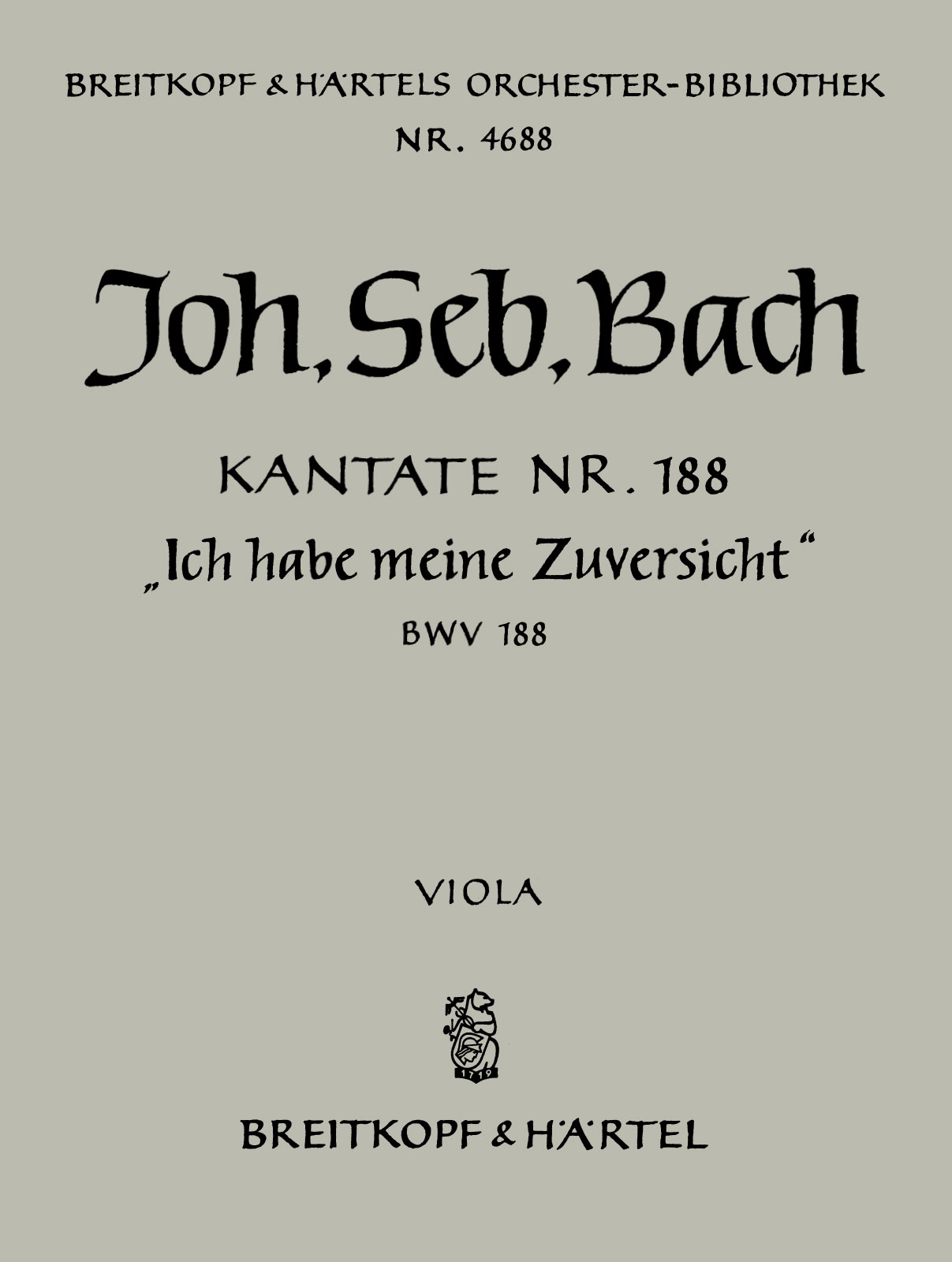 OB 4688-19 - Cantata BWV 188 “Ich habe meine Zuversicht” - Cover