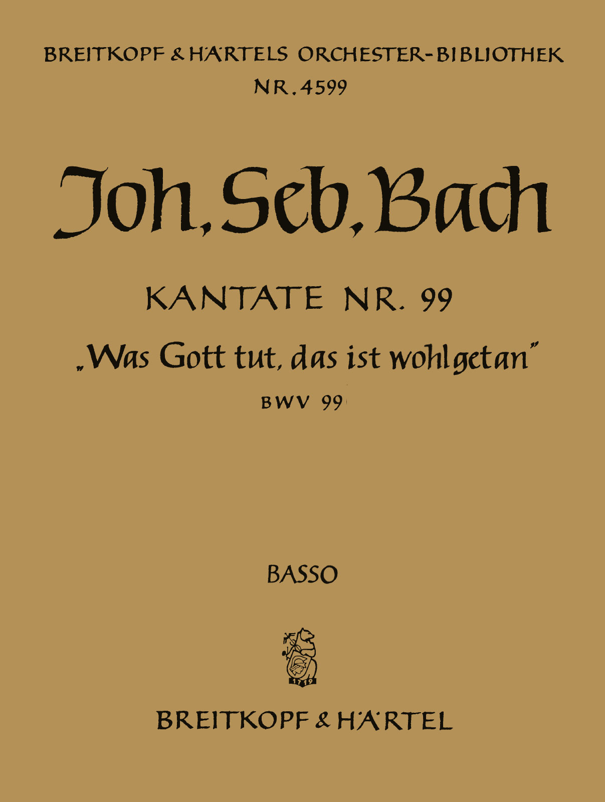 OB 4599-26 - Cantata BWV 99 “Was Gott tut, das ist wohlgetan” - Cover
