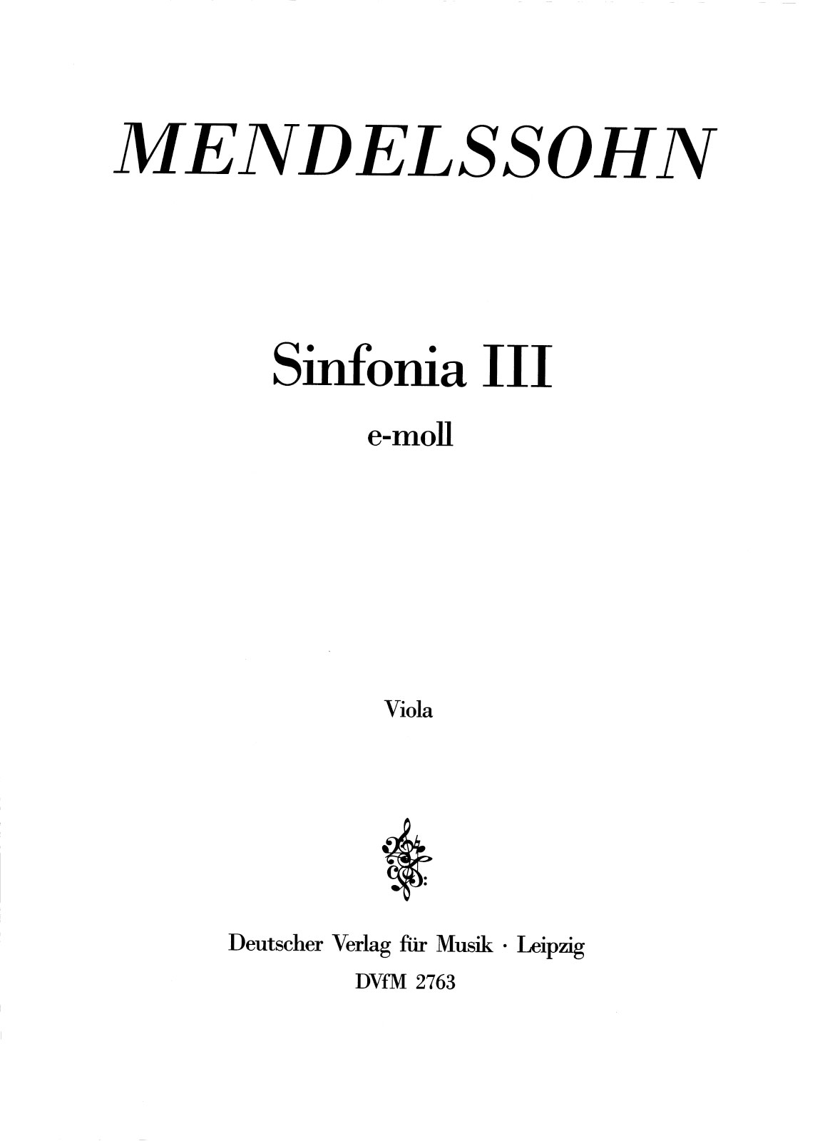 DV 2763-19 - Sinfonia III e-moll MWV N 3 - Cover