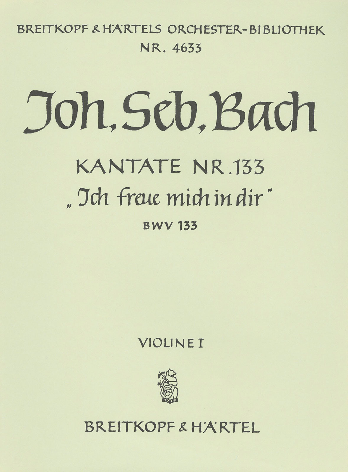 OB 4633-15 - Kantate BWV 133 „Ich freue mich in dir“ - Cover