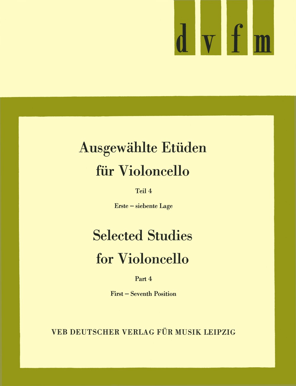 DV 31036 - Ausgewählte Etüden - Cover