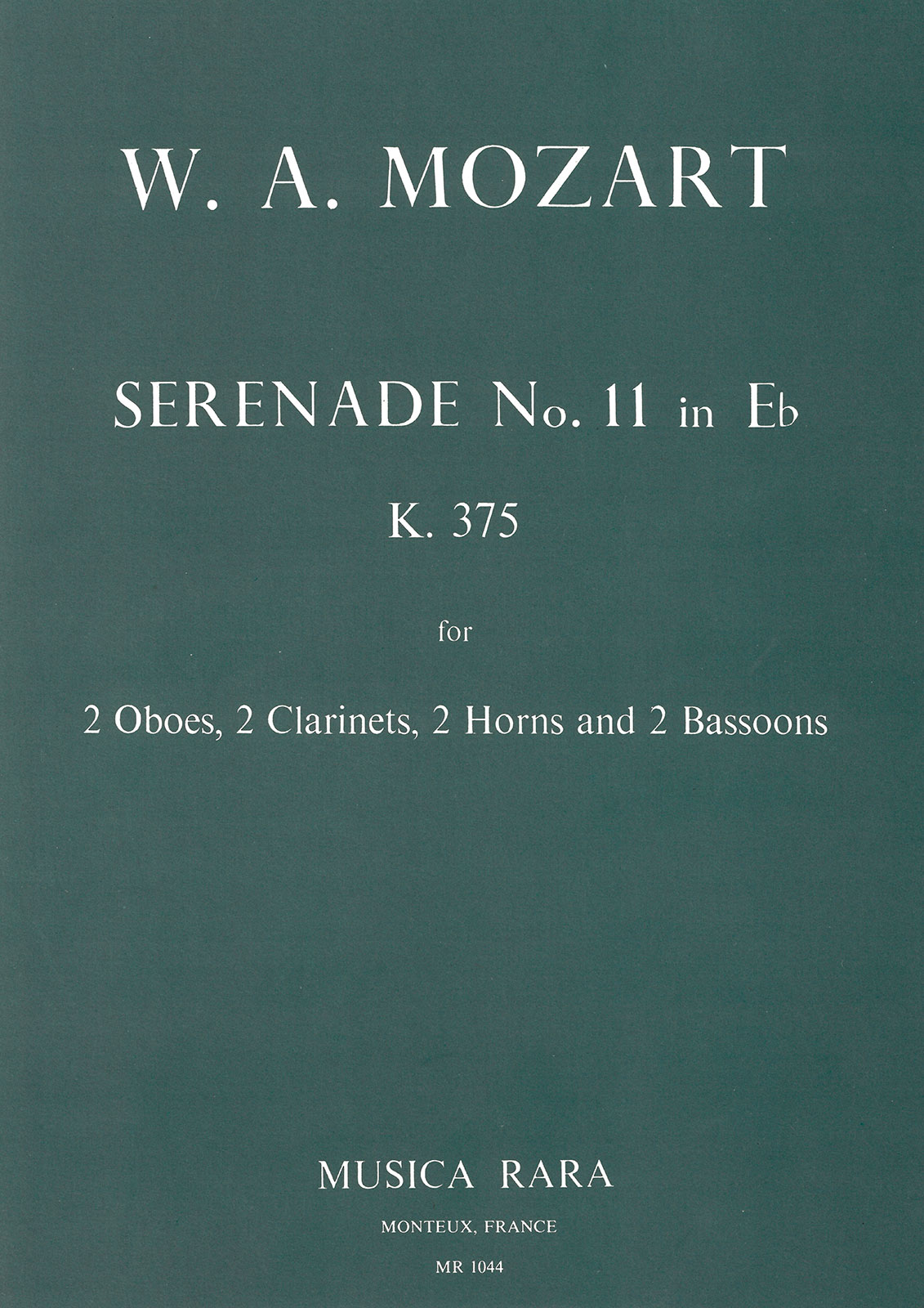 MR 1044 - Serenade in Eb major K. 375 - Cover