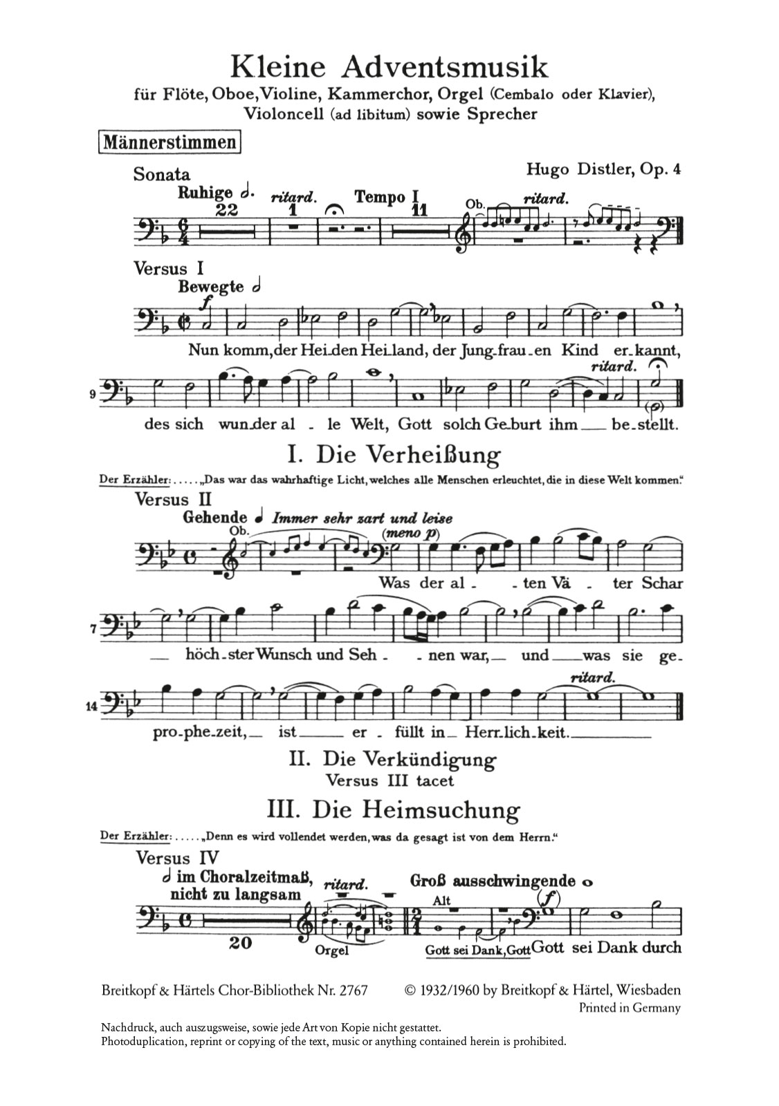 ChB 2767-91 - Kleine Adventsmusik op. 4 - Cover