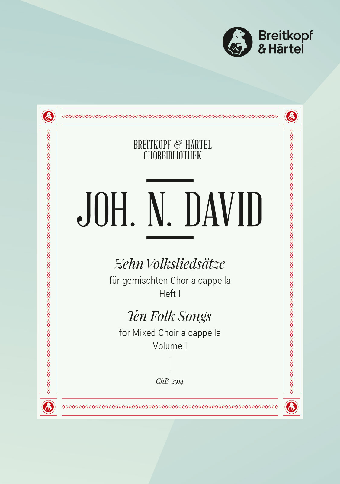 Johann Nepomuk David - 10 Volksliedsätze - Cover