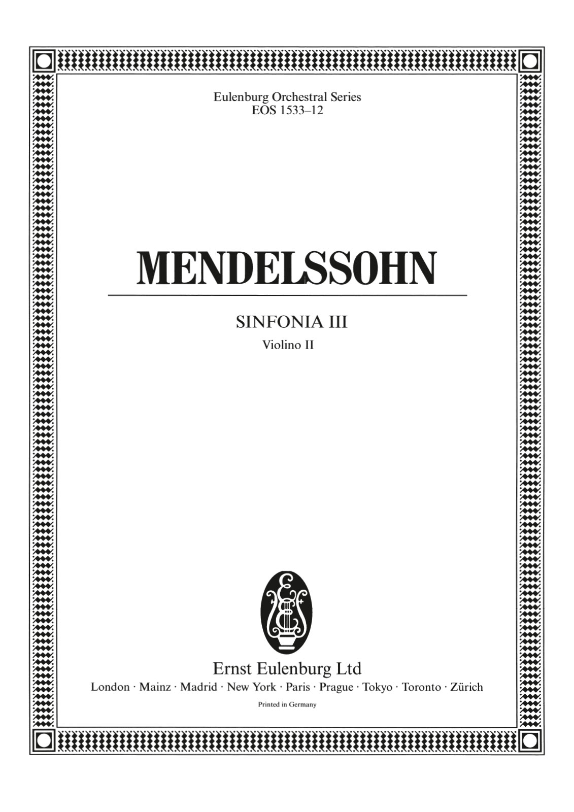 EOS 1533-16 - Sinfonia Nr. 3 e-moll MWV N 3 - Cover
